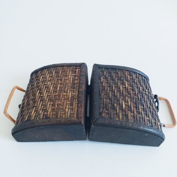 Vintage Asian Woven Vicker Trinket Box# - Picture 10 of 10